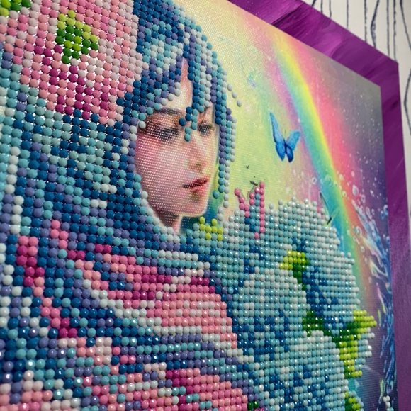 ⭐️ #670 Rainbow Angel Diamond Art On 12 x 16" Canvas - Picture 5 of 9